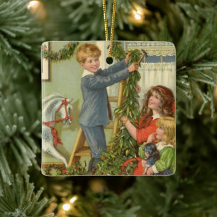 Noël Vintage, Enfants Victoriens Décoration