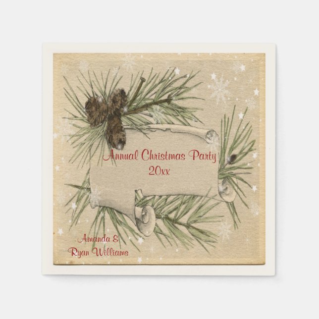 Noël vintage, Fête, Serviettes en papier (Devant)
