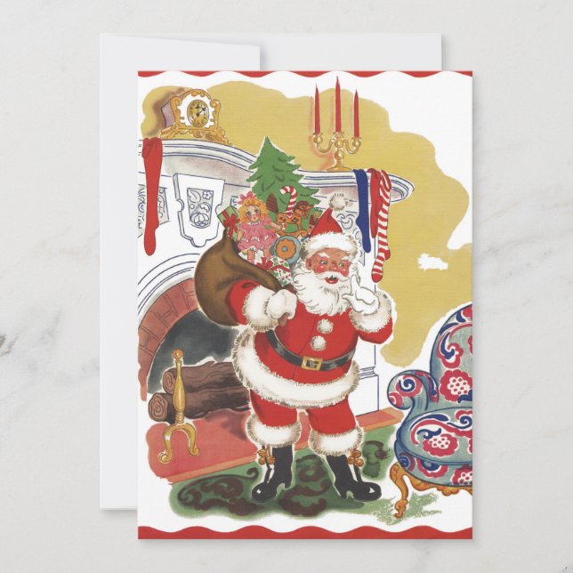 Noël vintage, Invitation rétro au Père Noël (Devant)