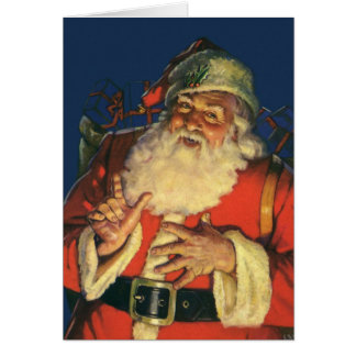 Noël vintage, joyeux Père Noël avec des jouets