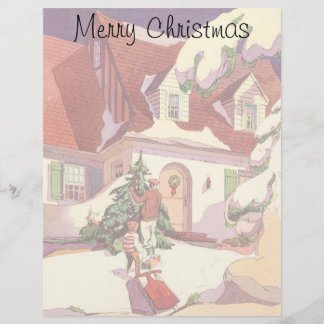 Noël vintage, Maison de famille dans la neige