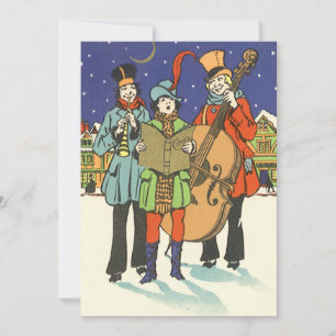 Noël Vintage, Musiciens Caroling Invitation