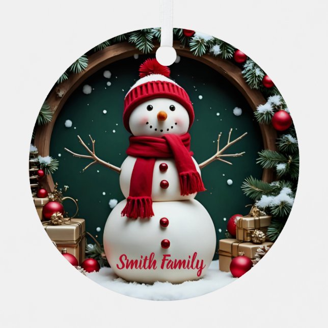 Noël Vintage - Ornement du cercle métallique (Recto)