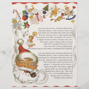 Noël vintage, Père Noël avec jouets et poupées