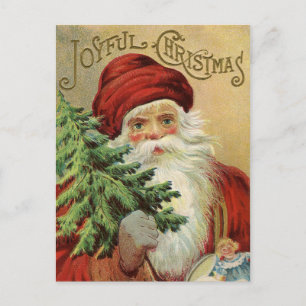 Noël vintage Père Noël et carte postale arborée