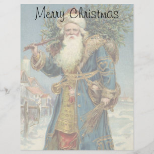 Noël vintage, Père Noël victorien avec arbre