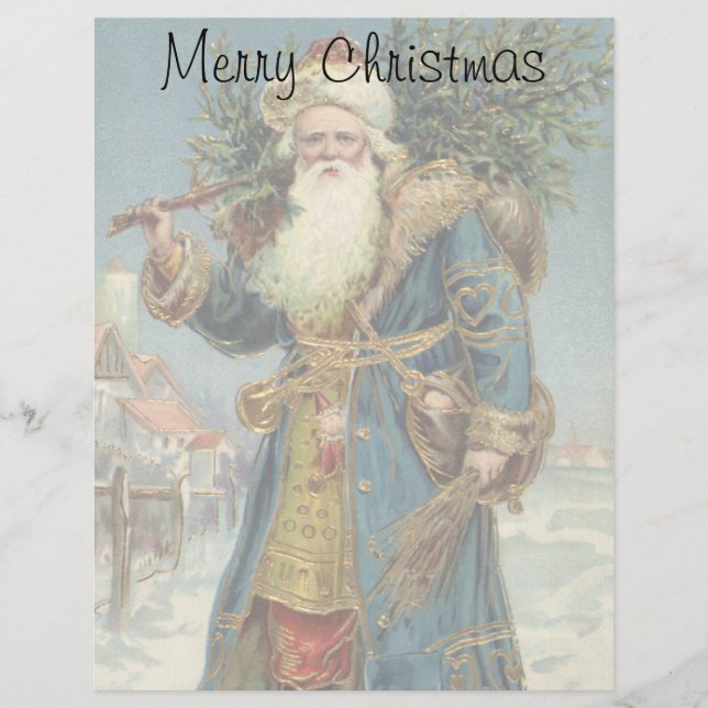 Noël vintage, Père Noël victorien avec arbre (Devant)