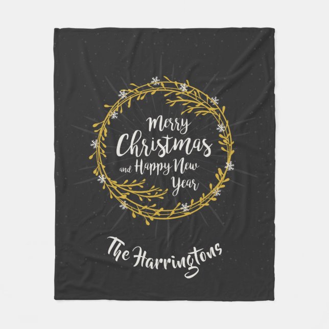 Noël Voeux personnalisés nom fleece couvertures (Devant)