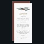 NOEL Winter Berry Christmas Holiday Menu Mariage<br><div class="desc">Ce menu du dîner est composé de verdure d'hiver avec des baies bordeaux et une police de caractères de calligraphie dorée. Ce menu est l'ajout parfait à votre mariage d'hiver ou à votre dîner de Noël. Associez n'importe quel article de la collection HOLLY pour un look cohésif.</div>
