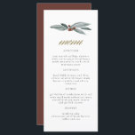 NOEL Winter Berry Christmas Holiday Menu Mariage<br><div class="desc">Ce menu du dîner est composé de verdure d'hiver avec des baies bordeaux et une police de caractères de calligraphie dorée. Ce menu est l'ajout parfait à votre mariage d'hiver ou à votre dîner de Noël. Associez n'importe quel article de la collection HOLLY pour un look cohésif.</div>