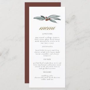 NOEL Winter Berry Christmas Holiday Menu Mariage