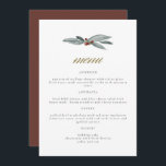 NOEL Winter Berry Christmas Holiday Menu Mariage<br><div class="desc">Ce menu du dîner est composé de verdure d'hiver avec des baies bordeaux et une police de caractères de calligraphie dorée. Ce menu est l'ajout parfait à votre mariage d'hiver ou à votre dîner de Noël. Associez n'importe quel article de la collection HOLLY pour un look cohésif.</div>