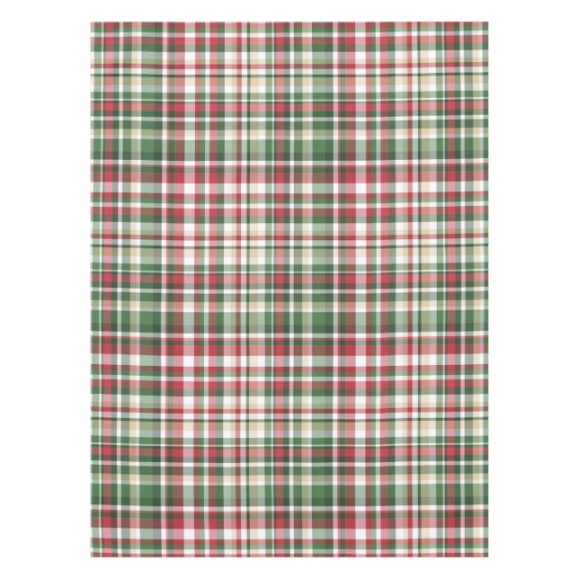 Noël XMAS Plaid Rouge Vert Tartan Nappe (Devant)