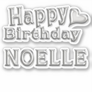 Noelle Happy Birthday Silver Autocollants