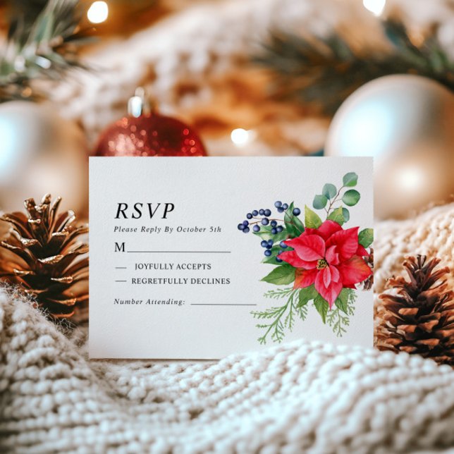 Noëls Berries rouges Mariage RSVP (Créateur téléchargé)