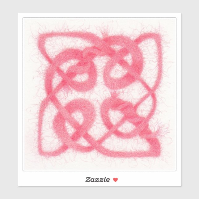 NŒUD CELTIQUE ROSE Autocollant vinyle 8" (Feuille)