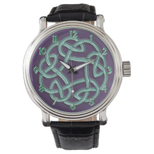 Noeud celtique vert sur la montre classique