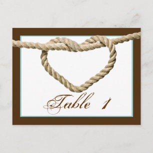 Nœud d'amour de cœur Numéro de table de mariage we