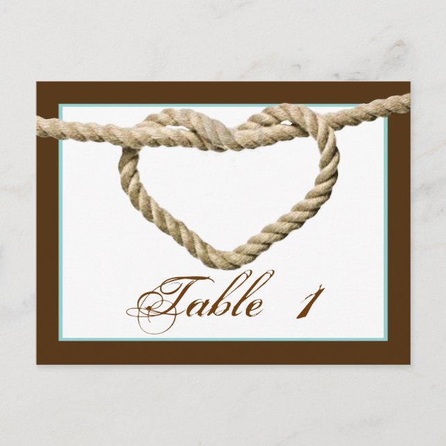 Nœud d'amour de cœur Numéro de table de mariage we (Devant)