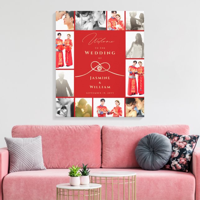 Noeud de Double Bonheur Toile de Photo de Mariage  (Insitu(Salon))