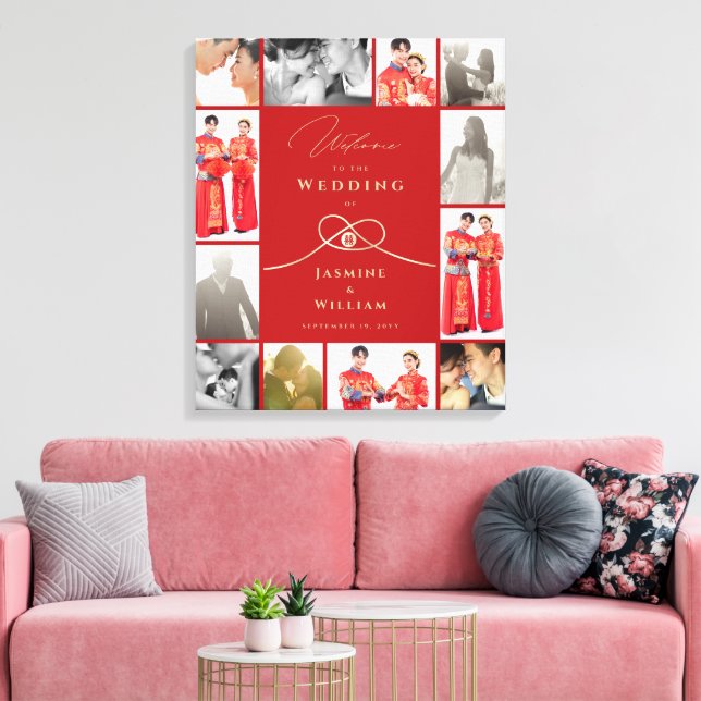 Nœud de double bonheur Toile de photo de mariage c (Insitu(Salon))