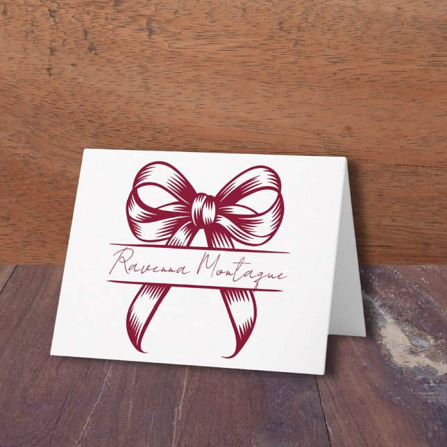 Nœud décoratif chic bordeaux Élégant Mariage Nom (Créateur téléchargé)