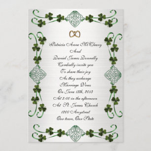 noeud d'unité de faire-part de mariage irlandais