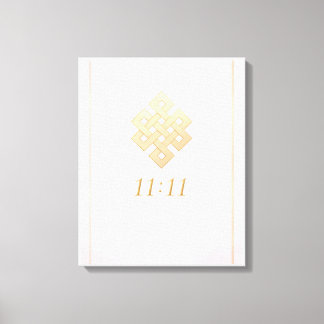 Nœud Éternel 11:11 Toile Enveloppée Or Blanc