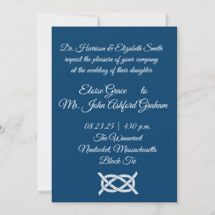 Noeud nautique faire-part de mariage