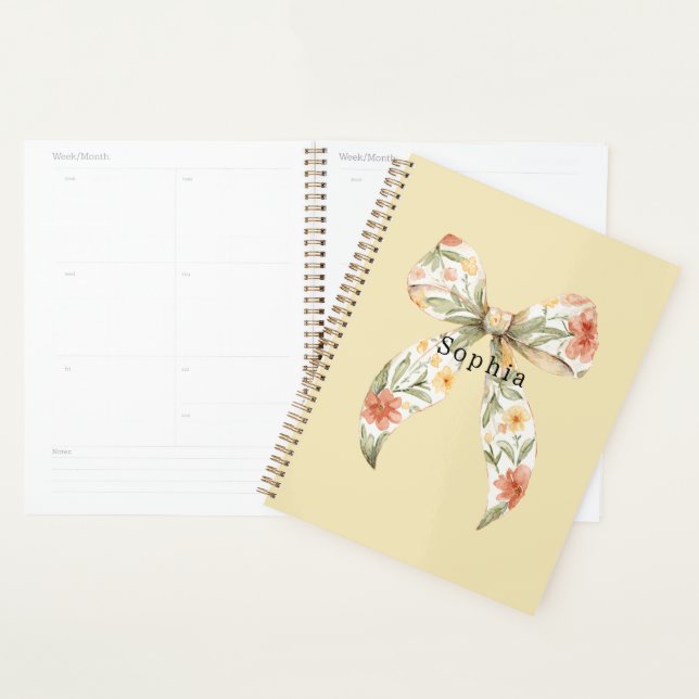 Nœud papillon floral jaune beurre rouge (Devant avec enveloppe)