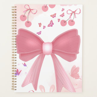 Nœud Rose Coquette et Cerises – Esthétique Collage