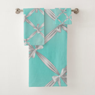 Nœuds Blancs Bleu Turquoise de Robe de Robin