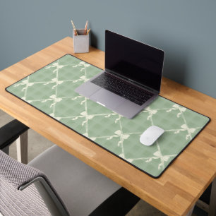 Nœuds Coquette Motif Gingham Crème Vert Sauge 
