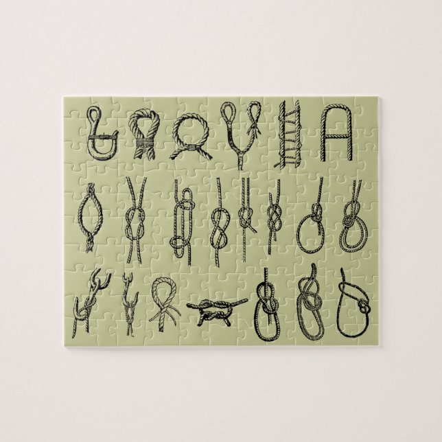 Noeuds, s'accrocher, sûr, cravates, puzzle (Horizontal)