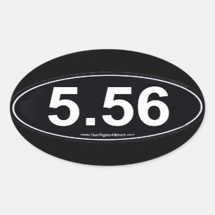 Noir 5.56 Marathon Type Oval autocollant