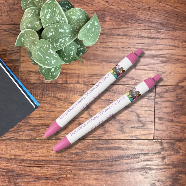 Noir 8 mars Stylo de la Journée internationale de la fe (Créateur téléchargé)