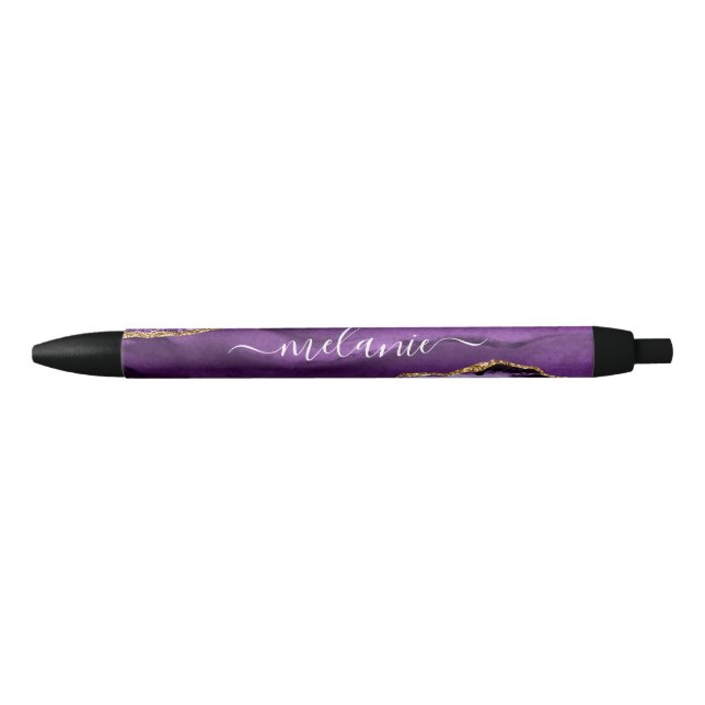 Noir Agate Violet violet or Parties scintillant Stylo V (Devant)
