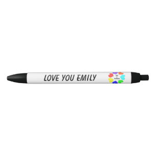 Noir Amour interracial Coeurs arc-en-ciel Stylo personn