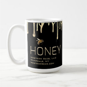 Noir apiaire abeille mug or goutte miel abeille
