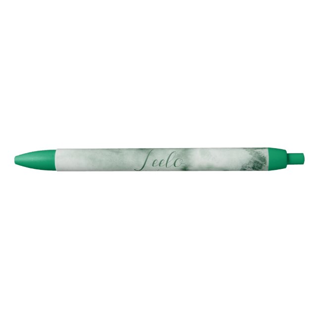 Noir Aquarelle verte Stylo personnalisé (Devant)