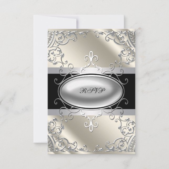 Noir Argent Ivoire Noir Blanc RSVP (Devant)