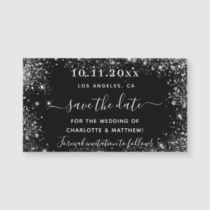 Noir argent mariage parties scintillant enregistre