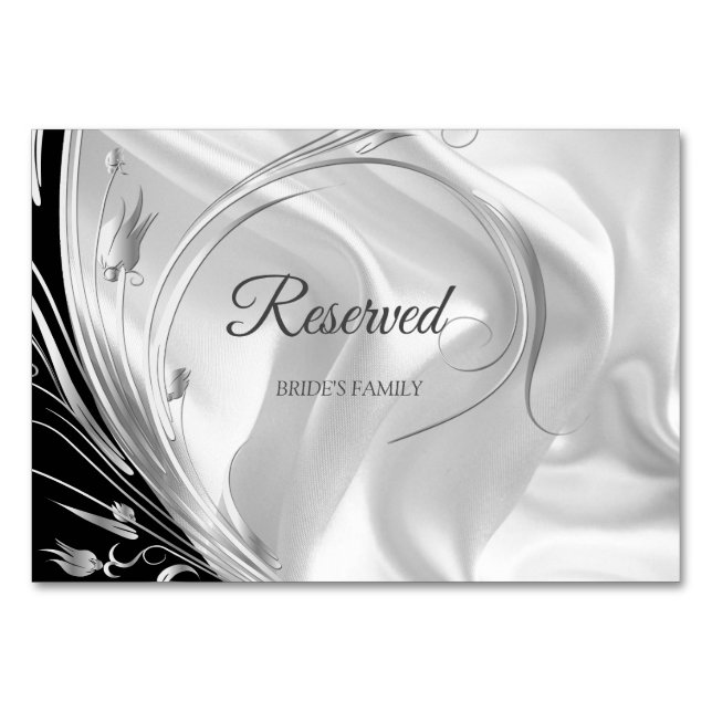 Noir avec argent sur la carte de réserve en soie d (Devant)