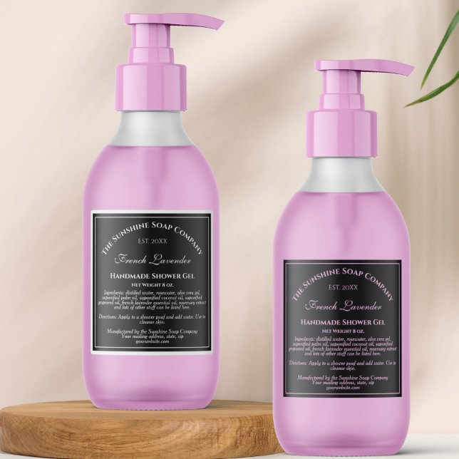 Noir avec Cosmétique en texte blanc Étiquette 2,5  (Créateur téléchargé)