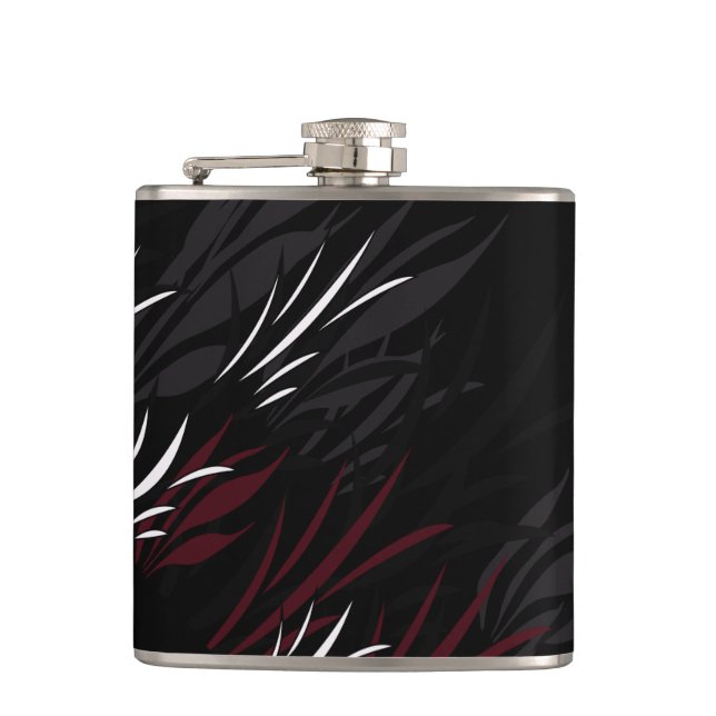 Noir avec flacon de plumes de Burgandy (Devant)