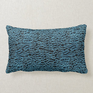 Noir avec le coussin bleu de motif de velours