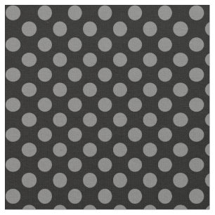 Noir avec le tissu gris de point de polka