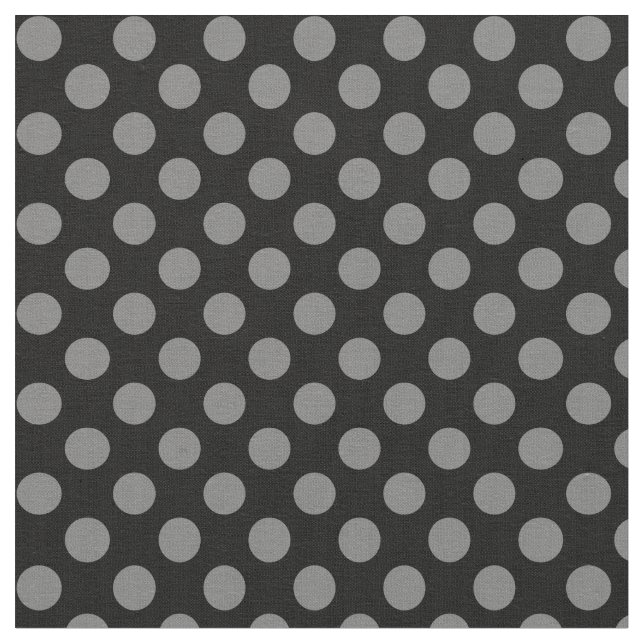 Noir avec le tissu gris de point de polka (Fermer)