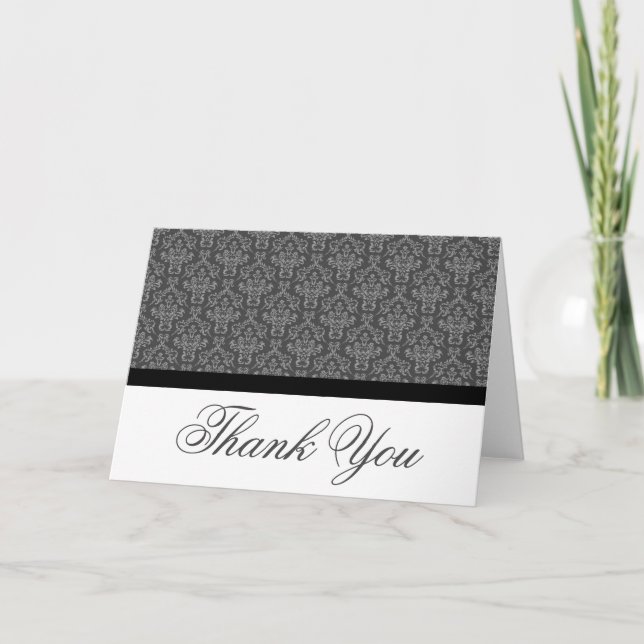 Noir Badge Damask Merci Notes Noir et Gris (Devant)