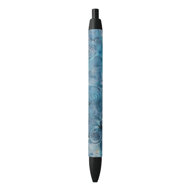 Noir Batik bleu avec le stylo de remous (devant Vertical)